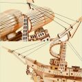RoboTime 3D wooden puzzle Military sailing ship